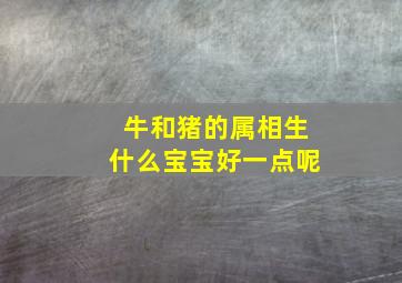 牛和猪的属相生什么宝宝好一点呢