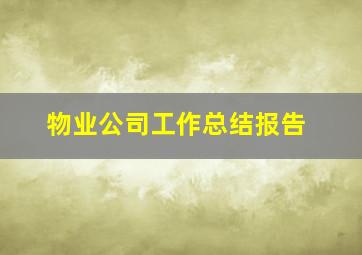 物业公司工作总结报告