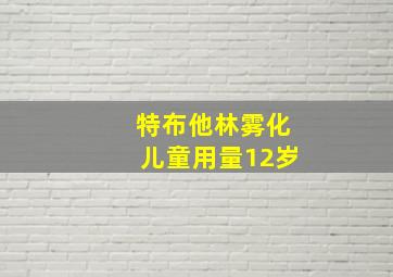 特布他林雾化儿童用量12岁