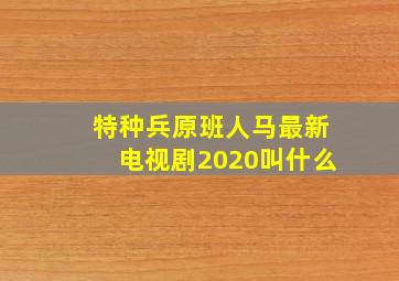 特种兵原班人马最新电视剧2020叫什么