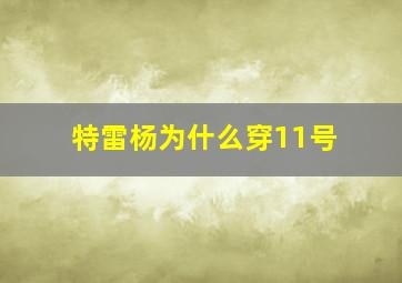 特雷杨为什么穿11号