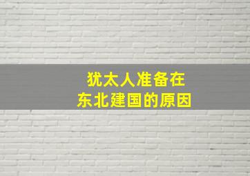 犹太人准备在东北建国的原因