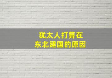 犹太人打算在东北建国的原因