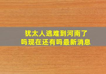 犹太人逃难到河南了吗现在还有吗最新消息