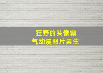 狂野的头像霸气动漫图片男生