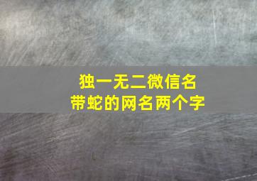 独一无二微信名带蛇的网名两个字