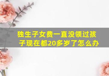 独生子女费一直没领过孩子现在都20多岁了怎么办