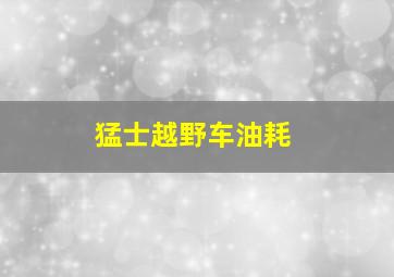 猛士越野车油耗