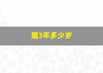 猫3年多少岁