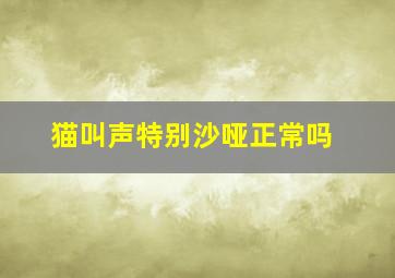 猫叫声特别沙哑正常吗