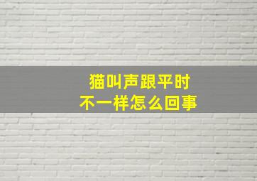 猫叫声跟平时不一样怎么回事