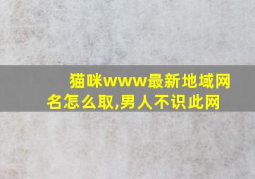 猫咪www最新地域网名怎么取,男人不识此网