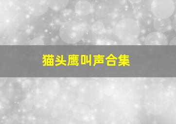 猫头鹰叫声合集