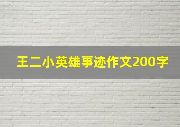 王二小英雄事迹作文200字