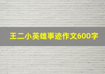 王二小英雄事迹作文600字