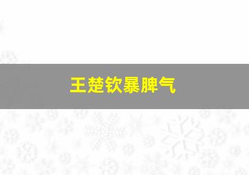 王楚钦暴脾气