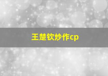 王楚钦炒作cp