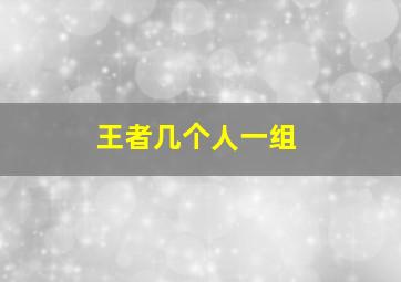 王者几个人一组