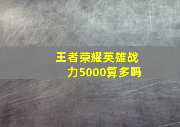 王者荣耀英雄战力5000算多吗