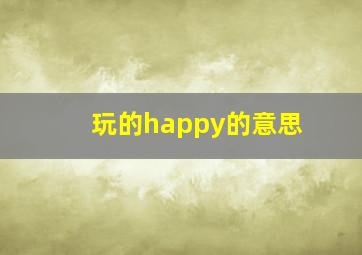 玩的happy的意思