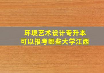 环境艺术设计专升本可以报考哪些大学江西