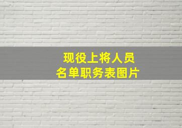 现役上将人员名单职务表图片