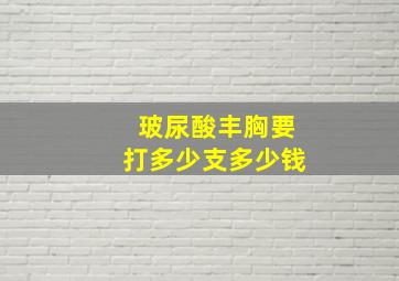 玻尿酸丰胸要打多少支多少钱