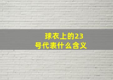 球衣上的23号代表什么含义