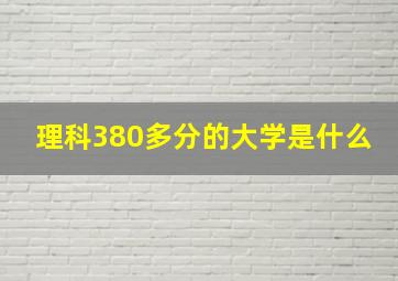 理科380多分的大学是什么