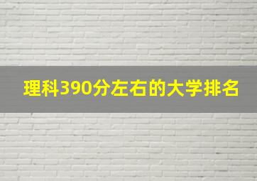 理科390分左右的大学排名