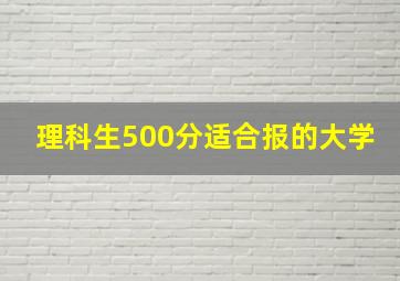 理科生500分适合报的大学