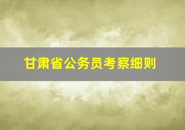 甘肃省公务员考察细则