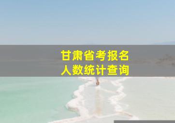 甘肃省考报名人数统计查询