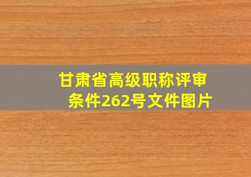 甘肃省高级职称评审条件262号文件图片