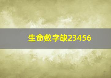 生命数字缺23456