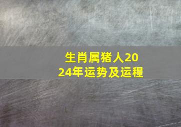 生肖属猪人2024年运势及运程