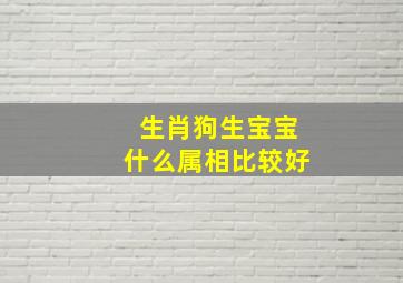 生肖狗生宝宝什么属相比较好