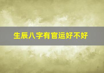 生辰八字有官运好不好