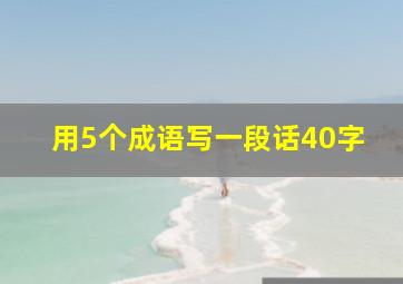 用5个成语写一段话40字