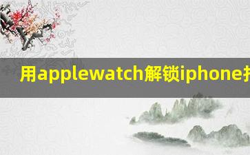 用applewatch解锁iphone打不开