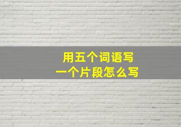 用五个词语写一个片段怎么写