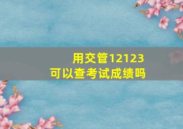 用交管12123可以查考试成绩吗