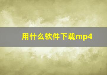 用什么软件下载mp4