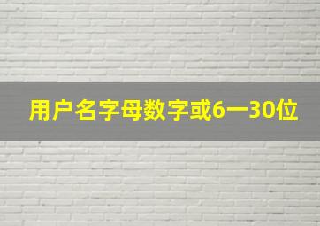 用户名字母数字或6一30位