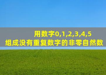 用数字0,1,2,3,4,5组成没有重复数字的非零自然数