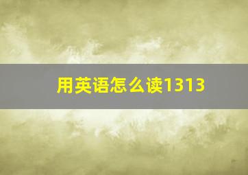 用英语怎么读1313