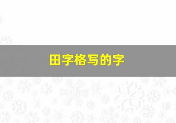 田字格写的字