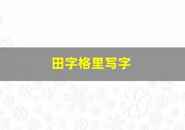 田字格里写字