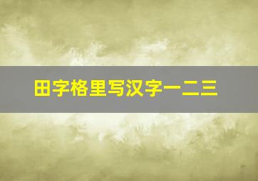 田字格里写汉字一二三