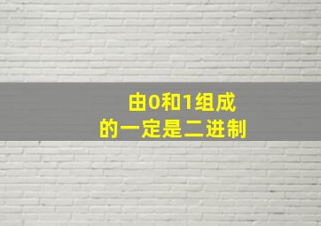 由0和1组成的一定是二进制